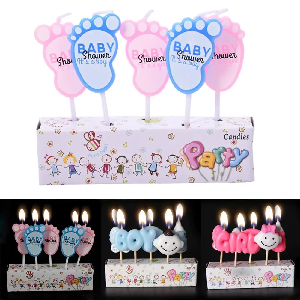 5 шт., креативные свечи для дня рождения ребенка, декоративные свечи для торта, инструмент для выпечки, украшение для дня рождения