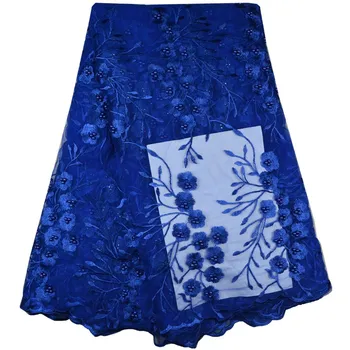

High-end 3d Lace Fabrics,French Lace Fabic Embroidered Lace Fabric Handmade beaded wedding clothes 5 Colors Available Free Ship