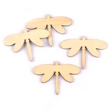 30 шт. 50x35 мм натуральные деревянные поделки своими руками и Скрапбукинг искусство стрекоза шаблон незавершенной древесины украшения дома ремесла M1837