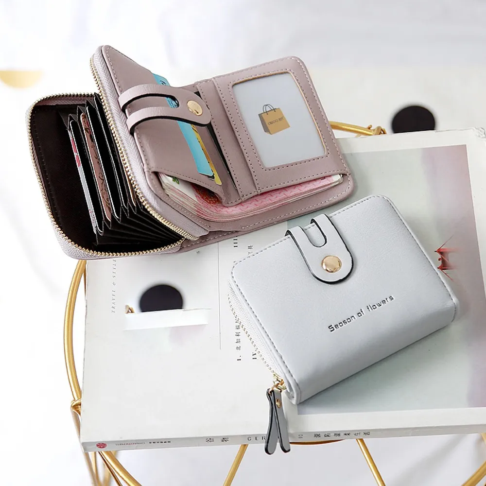 2019 Модный женский кошелек винтажный маленький на молнии с буквенным принтом