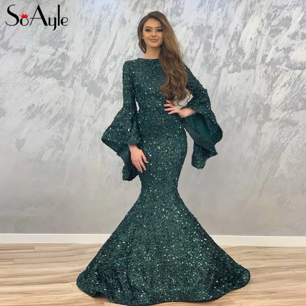 bell sleeve prom dress
