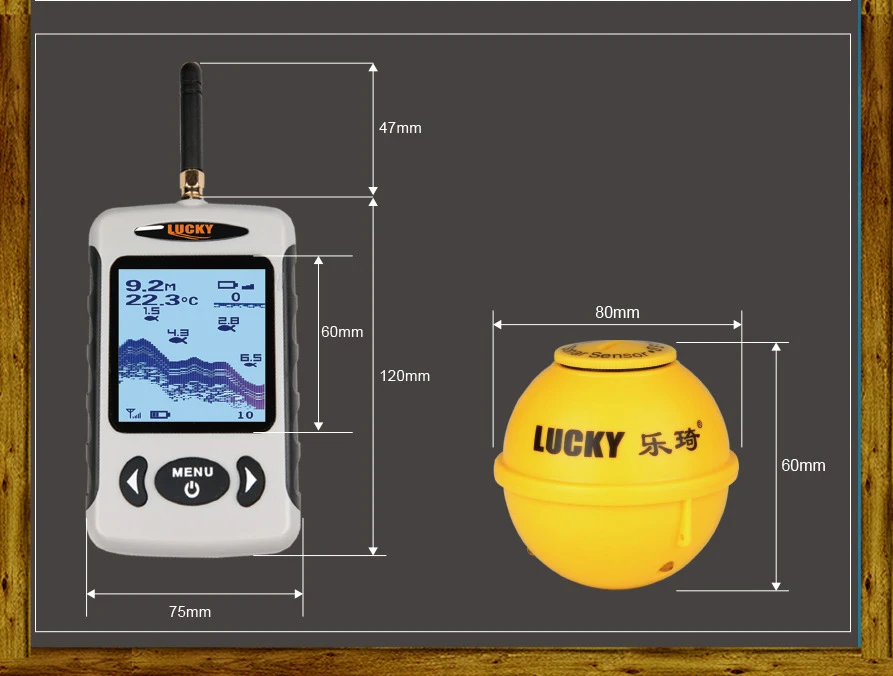 Fishfinder para Lago la sem Fio Sorte Peixe Finder 45 m - 135ft Mar Rio Ffw718 Ffw718la 13 Localizadores de peixe