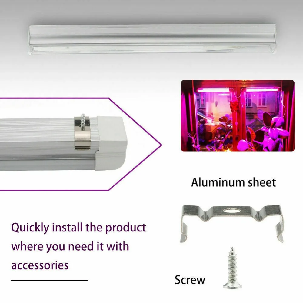 T8 светодиодный светильник для выращивания растений 2 фута 3 фута 4 фута полный спектр гидропоники теплицы
