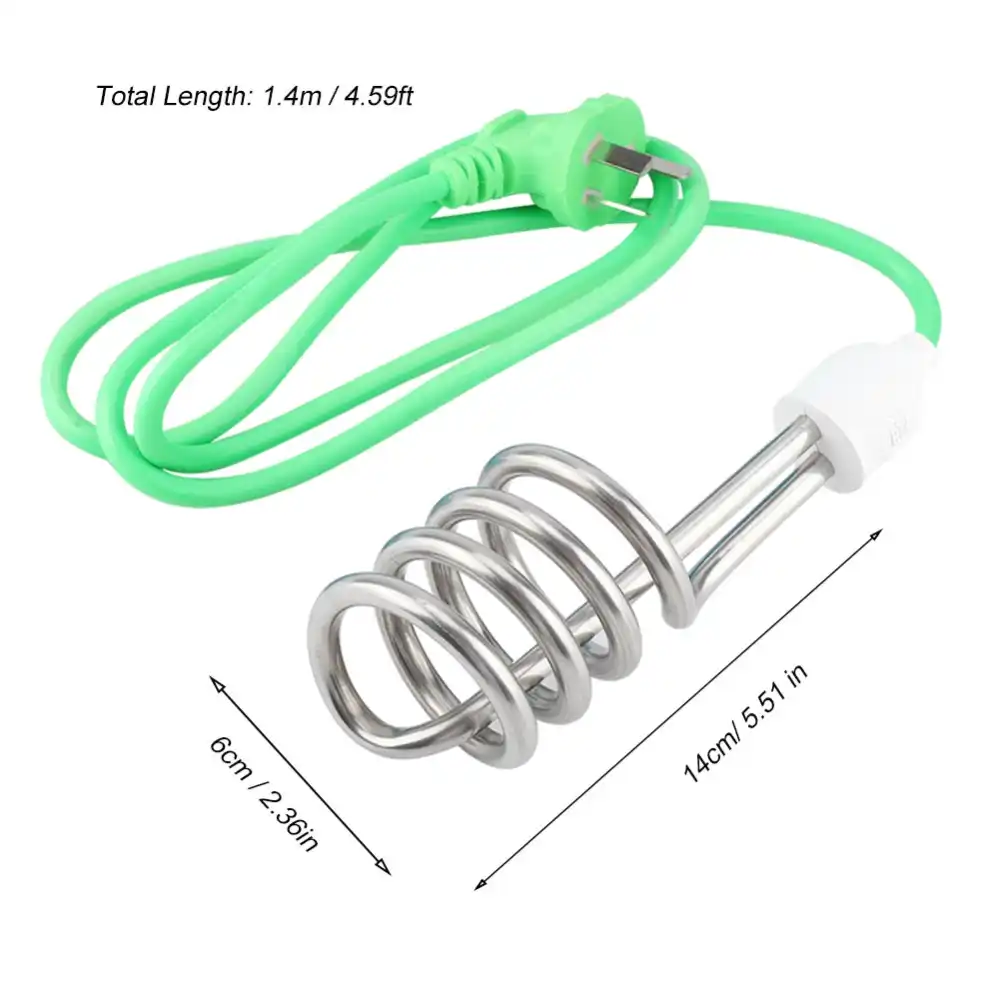 1500W High Power Immersion Heater Electric Spiral Tube Water Heating Element for Barrel Bathtub Bucket,1.5M Power Cable+Intelligent Temperature Control-UK Plug RED, 1500w