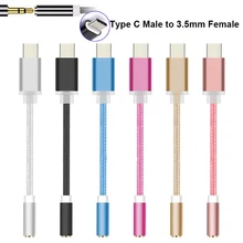 Usb type C аудио кабель type C штекер 3,5 мм разъем для наушников адаптер для наушников для samsung A8 A9 huawei zte