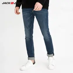 JackJones для мужчин осень Винтаж джинсовые узкие брюки повседневное стрейч мотобрюки мужской молния джинсы для женщин J | 218132554