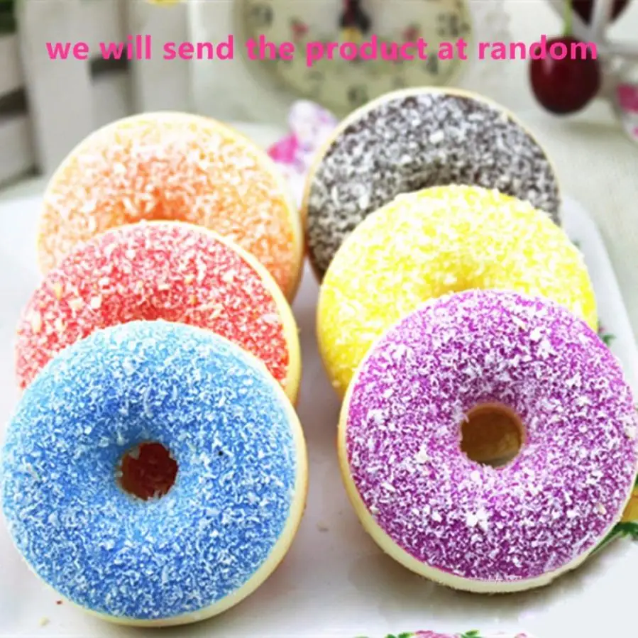 #5001 Squishy Squeeze Stress Reliever Soft Colourful Doughnut Scented Slow Rising Toys