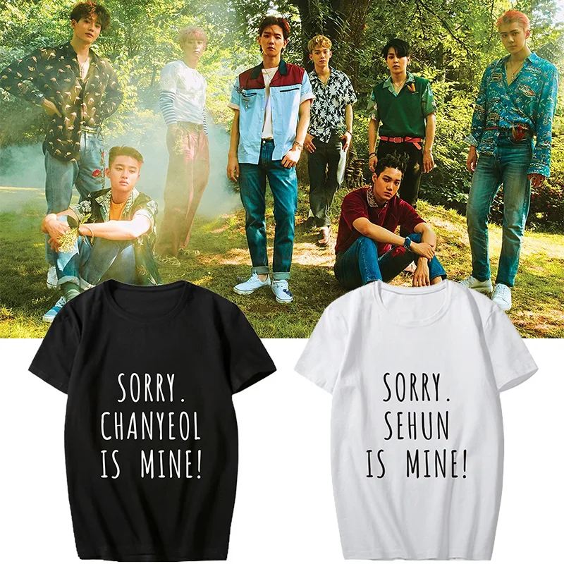 

EXO BAEKHYUN Concert Letter Spoof Couple Wear Student Tshirt Top Summer JN410