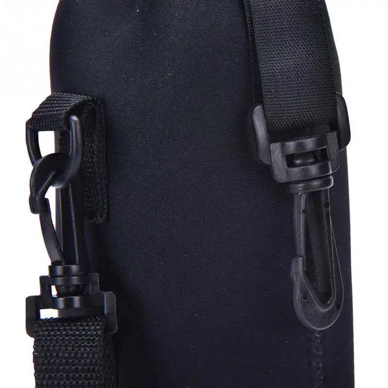 Brand New 1000ML Water Bottle Cover Bag Pouch Neoprene Water Bottle Carrier Insulated Bag Pouch Holder Black Shoulder Strap