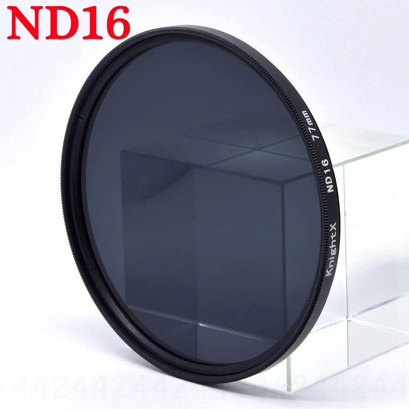 KnightX ND2 ND4 ND8 ND16 ND 49MM 52MM 55MM 58MM 67MM 77MM Camera Lens Filter For canon eos sony nikon 400d d70 photo kit 18-135 - Цвет: ND16