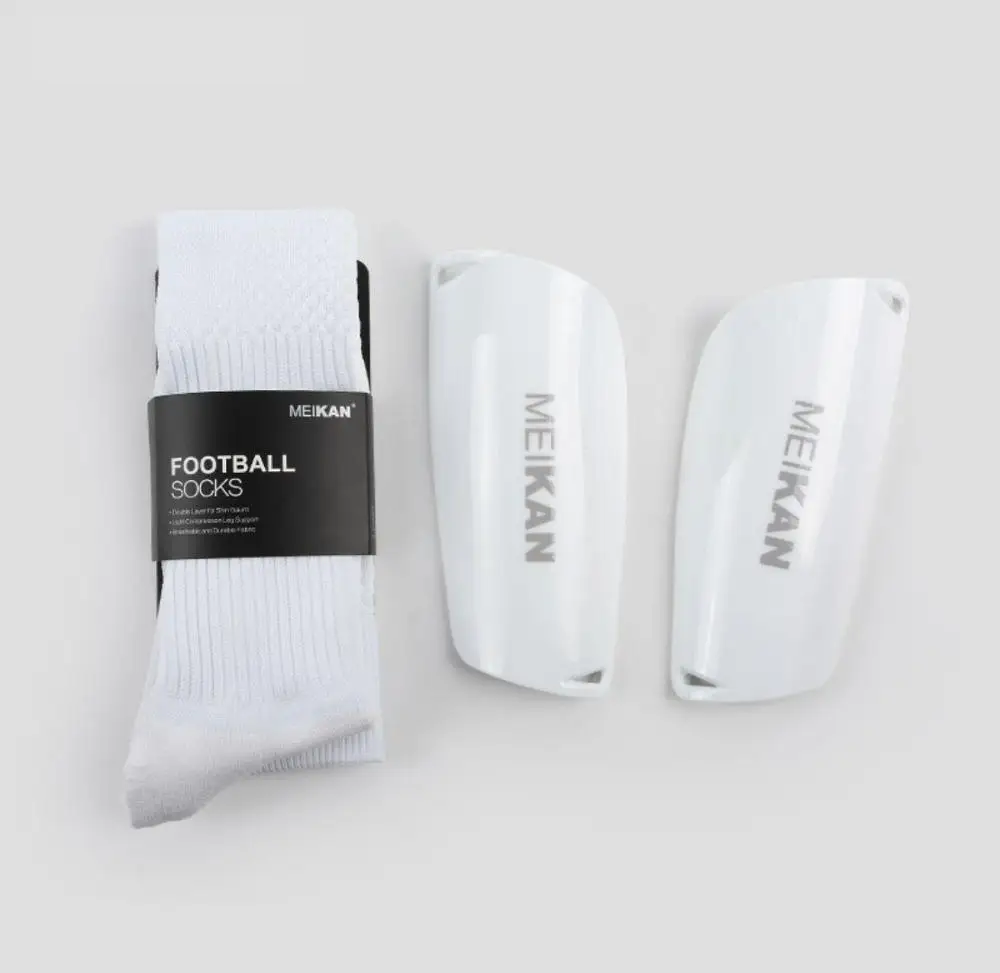 1 пара, новинка, профессиональные мужские футбольные носки CoolMax(39-42), с голенями, защита, двухслойные вставляемые гольфы, футбольные спортивные носки - Цвет: White