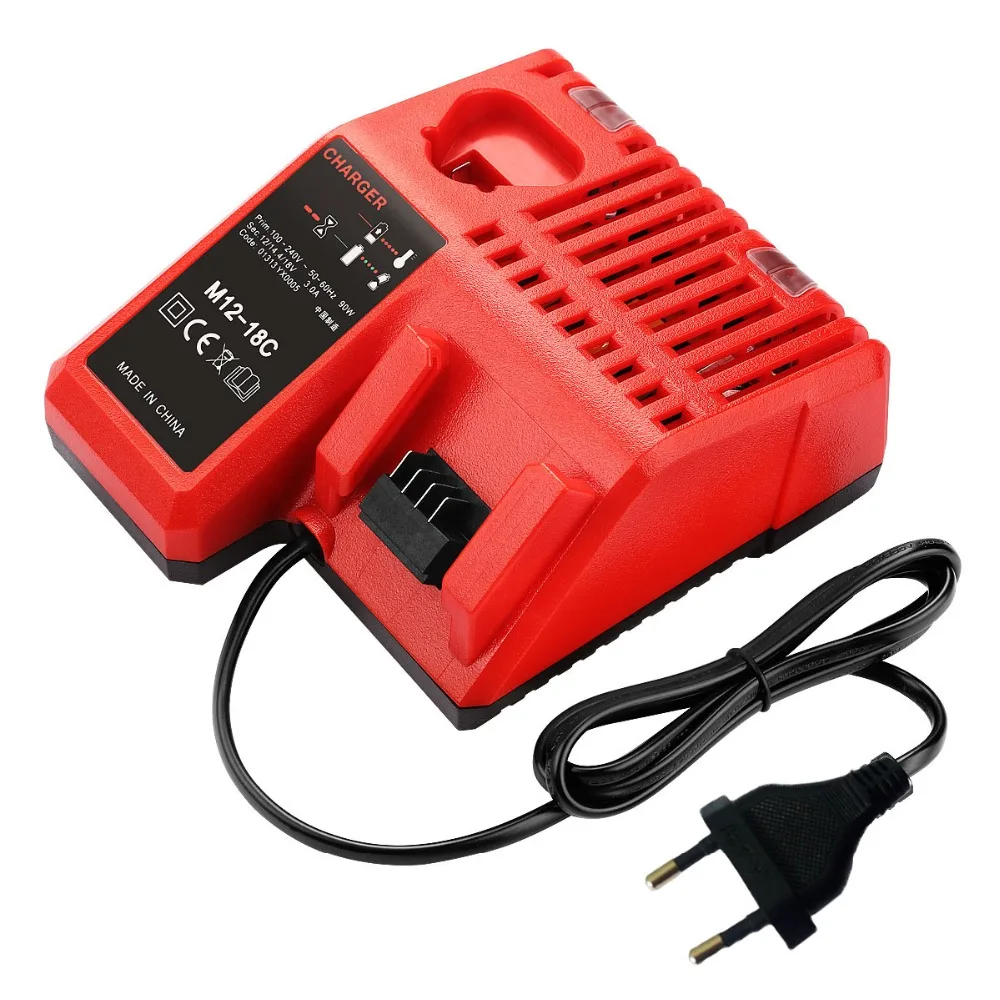 Зарядное устройство для литий ионных аккумуляторов 110 240 В + 1 USB адаптер Milwaukee M12 M18