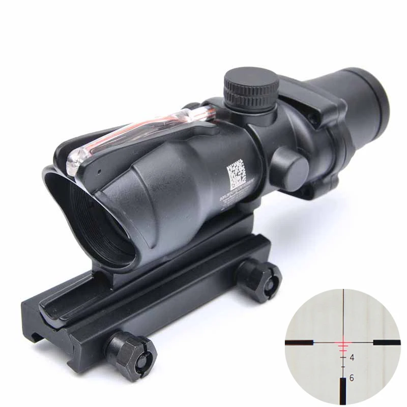 ACOG 4X32 оптика из настоящего Волокна Красная точка с подсветкой прицел тактический