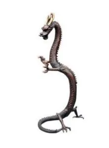 

wholesale Retro bronze factory outlets Large rare big 18" Chinese bronze Standing Dragon Statue
