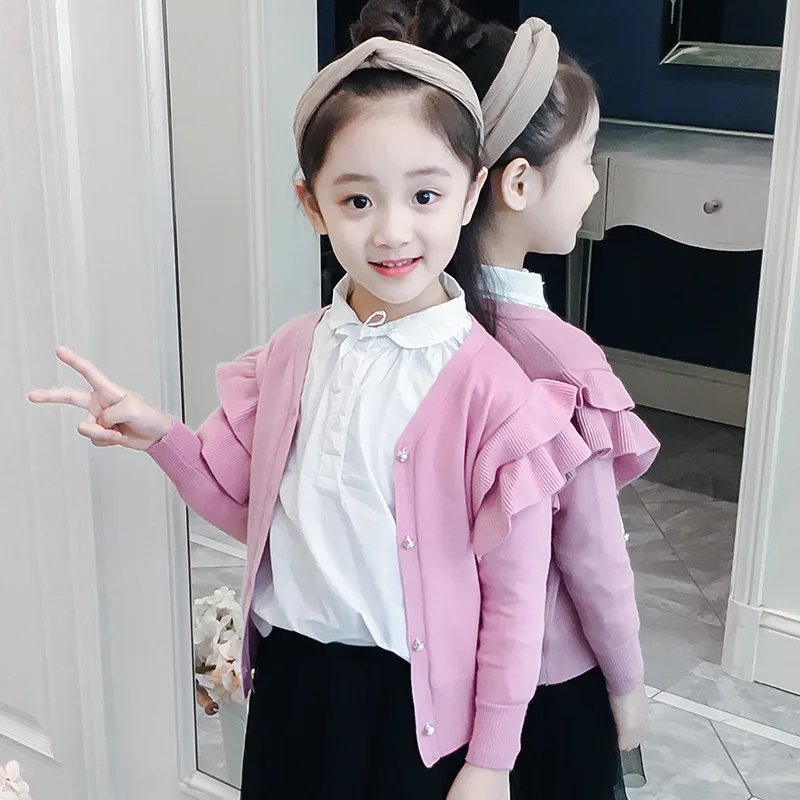 

Girls Sweater 2019 Baby Knit Sweater Girls Cardigan Long Sleeve Little Girls Weaters 2-10 Years Toddler Girl Clothing Pull Fille