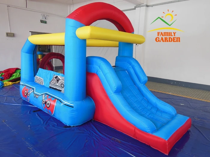 Family Garden Choo Choo Train Bounce House Inflatable Bouncer with Tunnel, Slide and Air Blower