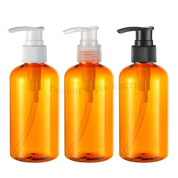 

20PCS/LOT 220ML lotion pump container empty shampoo plastic bottle with liquid soap dispenser refill bottle cosmetic spray pump