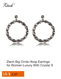 ZTech специальные Дизайн геометрический прозрачный кристалл Серьги-гвоздики Модные украшения античный белый Цвет Интимные аксессуары для Для женщин
