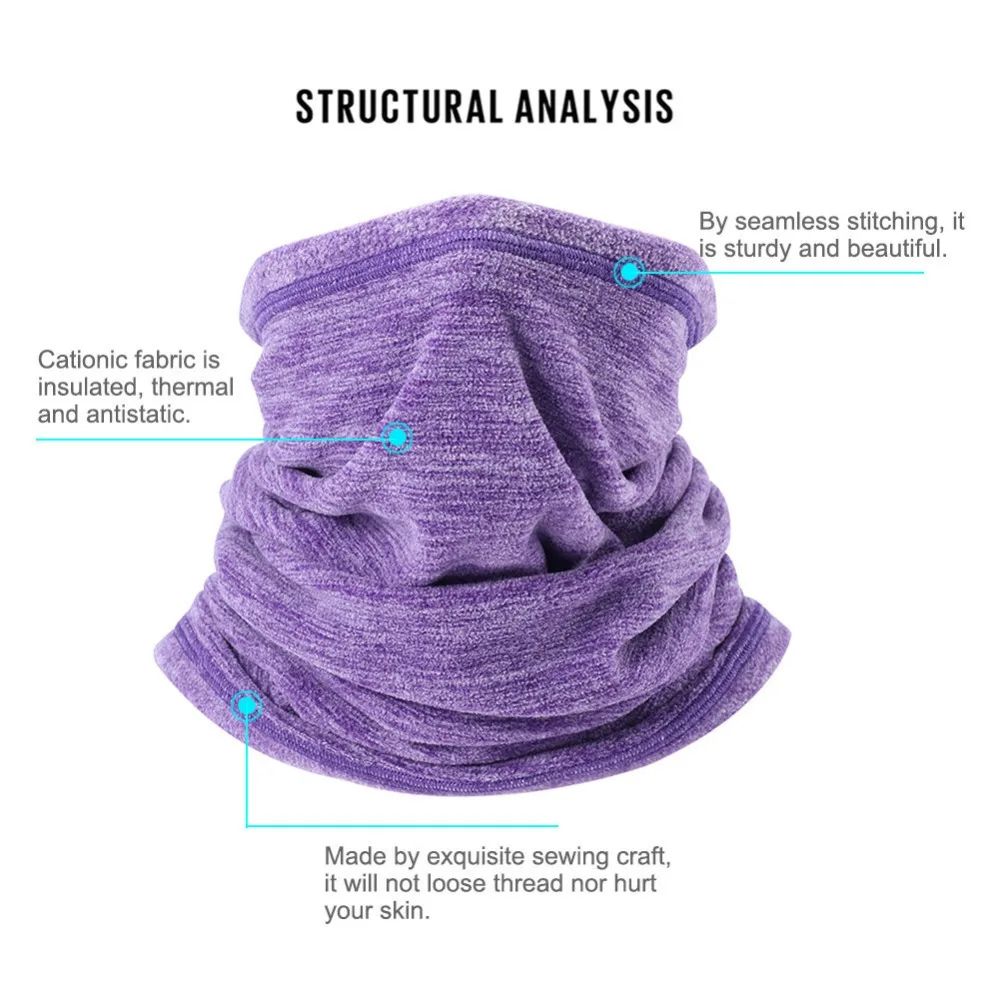 Winter Warm Collar Neck Gaiter Bandana Scarves Fleece Neck Gaiter Face Mask Warmer Outdoor Camping Cycling Hiking Sports Scarves