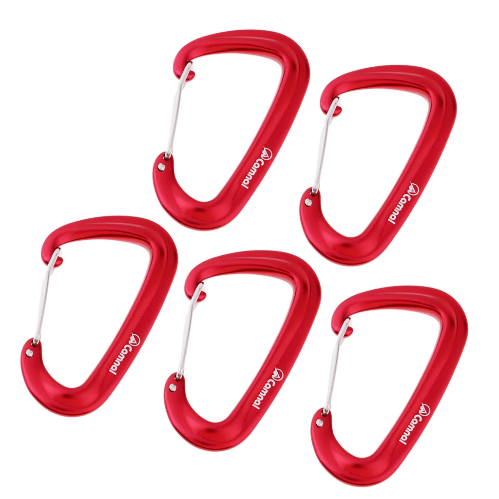 5Pcs 16kN Aluminum Wire Gate Carabiners for Climbing Rescue Hammock Swing Climbing Rescue Arborist Swing Yoga Hook