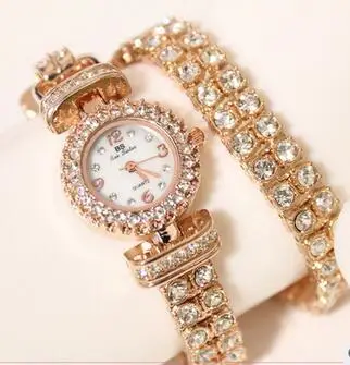 FA0496 Women Watche Luxury Crystal Bracelet Gemstone Wristwatch Dress Watches Women Ladies Gold Watch Fashion Female