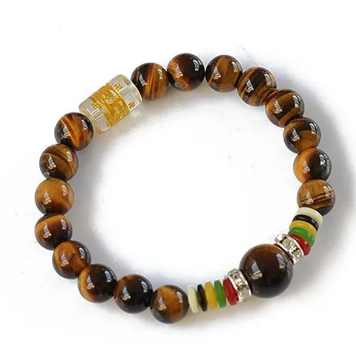 

6mm Lucky Mantra Prayer Beads Bracelets Natural Tiger Eye Stone Gem Bracelet Men bracelet Women Bracelets Jewelry