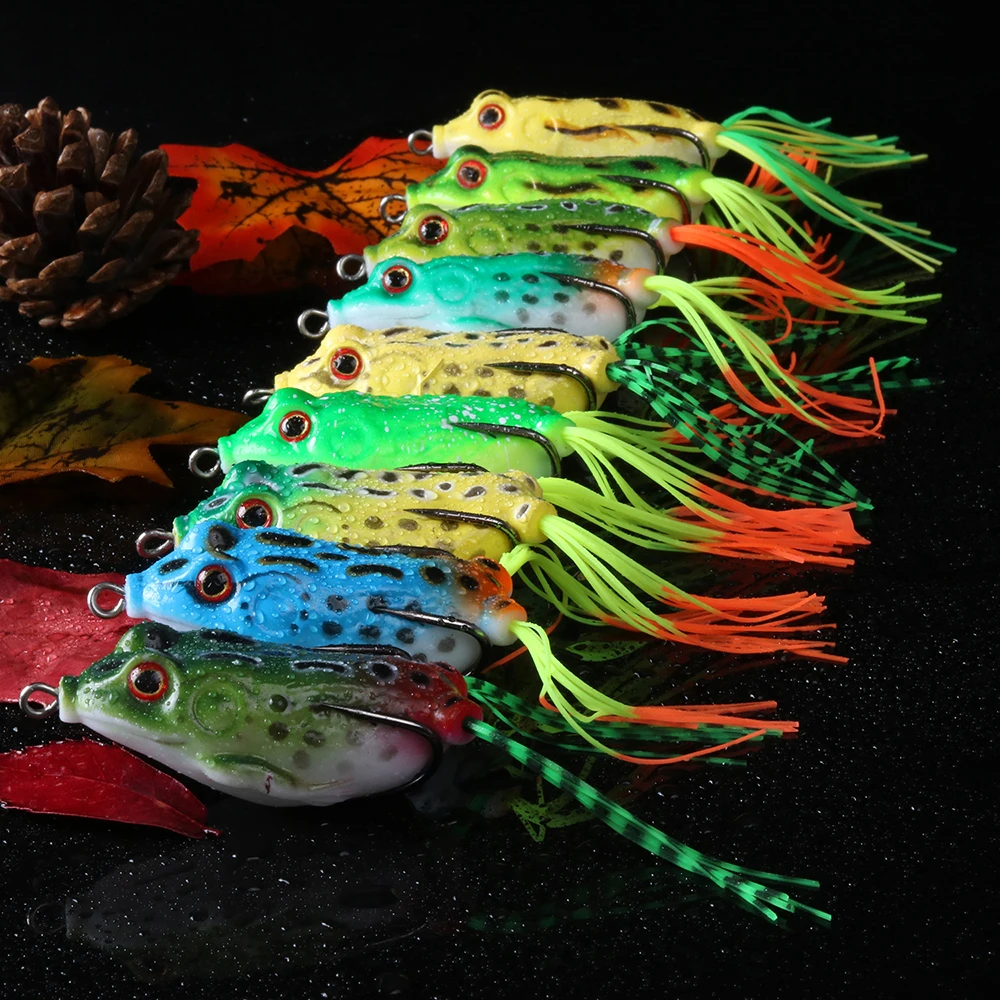 Goture Hot Selling 9pcs Frog Fishing Lure 5.5CM 12.5G Topwater Wobblers Soft Artificial Bait for Snakehead Lures Fishing