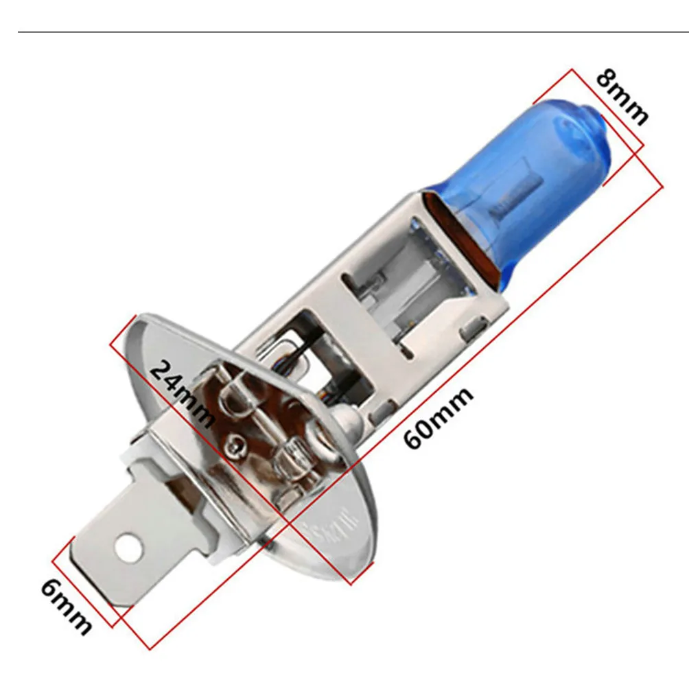 2 шт. H1 100 Вт галогенная лампа яркая белая Автомобильная фара лампочки лампочка лампа 12 В 6000 К газовая Автомобильная галогеновая лампа Противотуманные фары