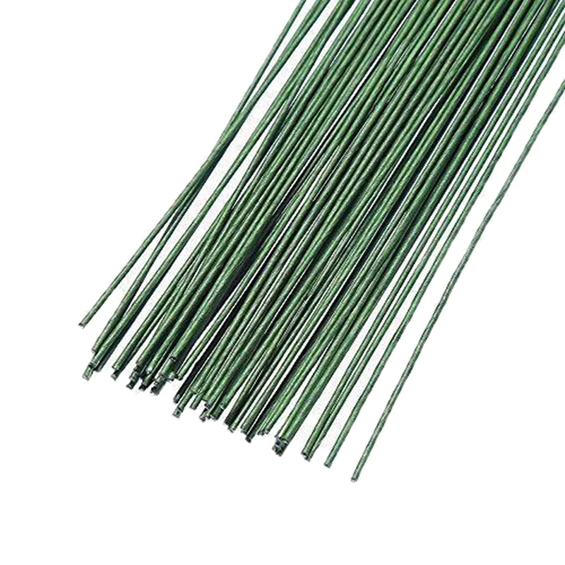 12pcs/lot Green 60cm Iron Wire Plastic Florist Stub Stems Floral Wire