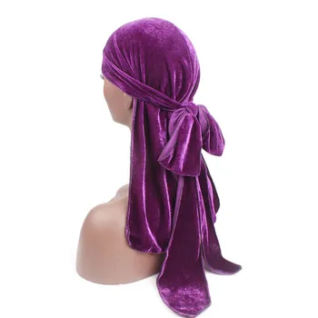 

2018 New Turban Headwrap Hair Accessories Women Bandanas Velvet du rag Hair Loss Chemo Cap Beanie Durag Muslim