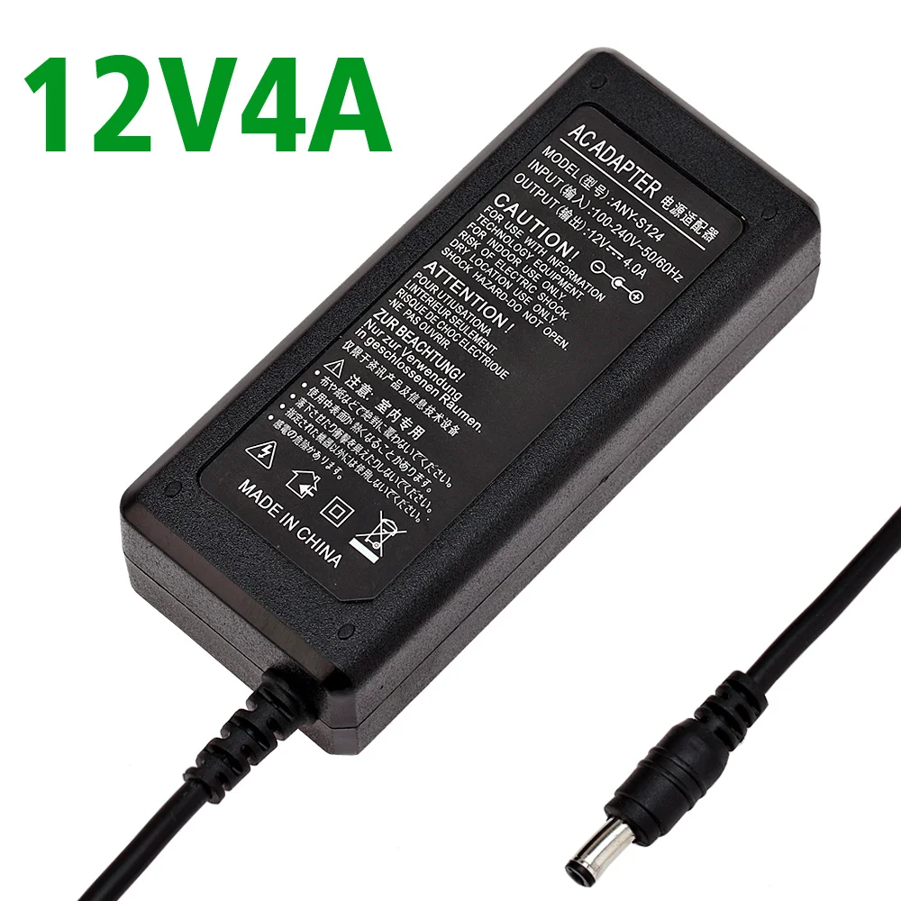ADX 7MBK4NA 12 Power adaptor AC 100 240V to DC 12V 4A Power Supply Adapter UK,US,EU,AU plug,New
