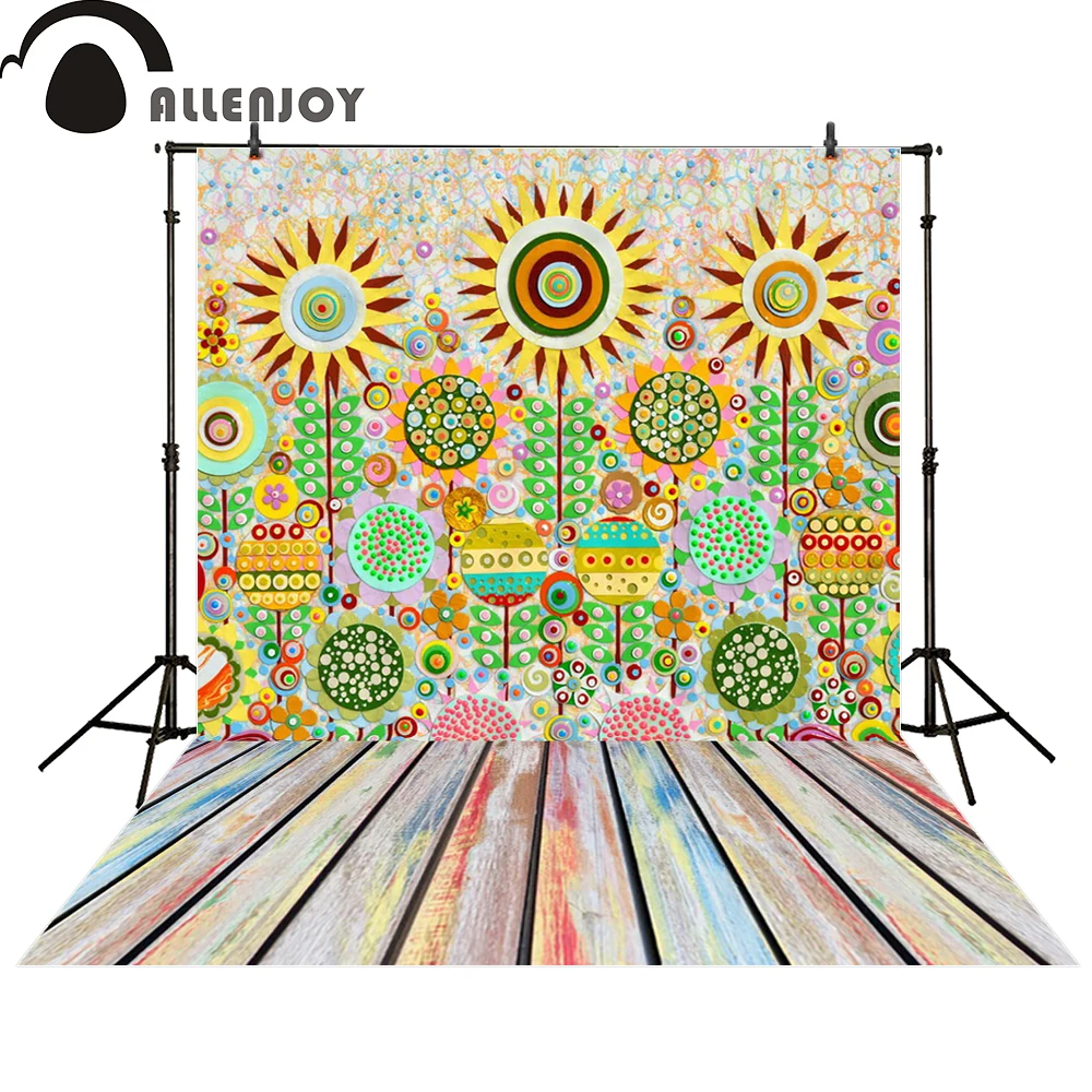 Allenjoy фотографии фоном мультфильм красочные деревянный пол душа ребенка Леденец
