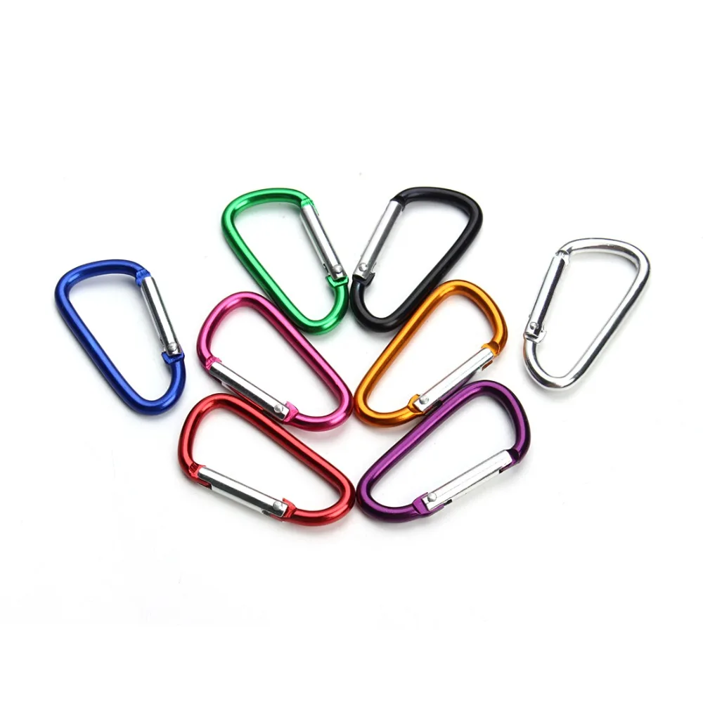 5PCs Mixed Carabiners Climbing Camp DRing Keychains Clips Hooks 6.6x3