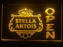 040-sinal de luz de néon conduzido da barra aberta da cerveja de stella artois
