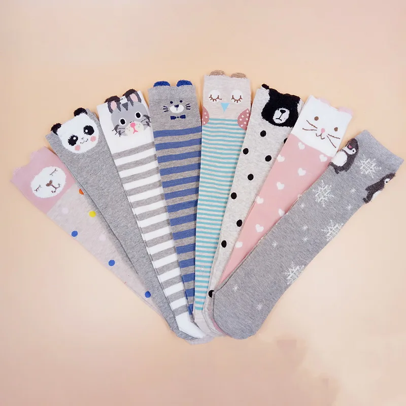 FUNIQUE/2 пары носков Kawaii с животными забавные новые длинные хлопковые носки для