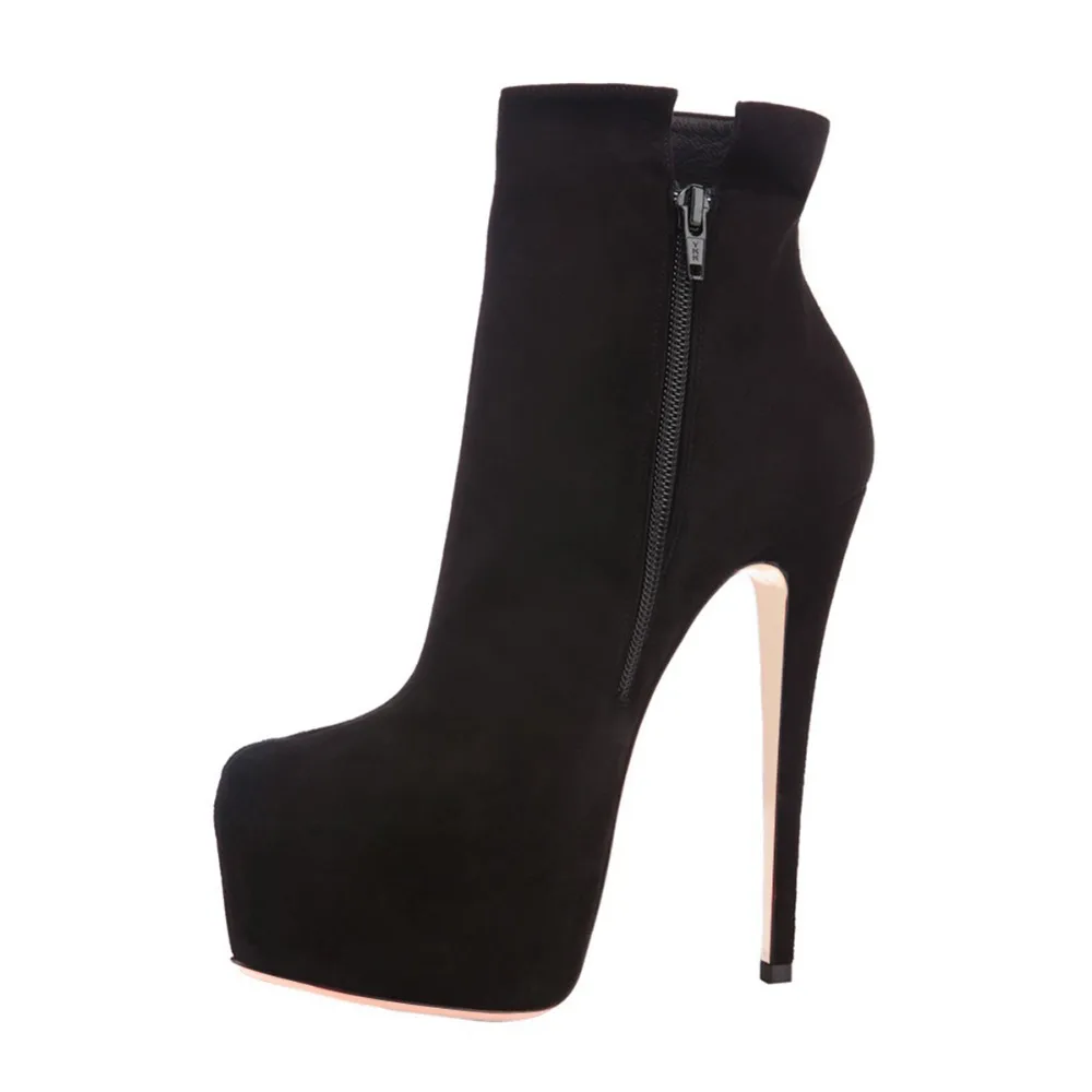 

Onlymaker Women's Handcrafted Rounded Toe Side Zipper Slim Fashion Ankle Boots