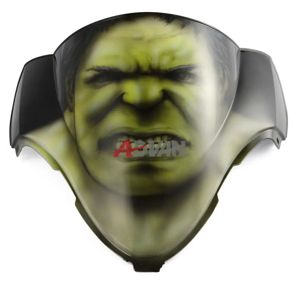 

Airbrushed Green Hulk Windscreen Windshield For Kawasaki Ninja 250R 300 ZZR600 03-08 ZX6R ZX10R '00-'15 Ninja ZX14R '06-'15