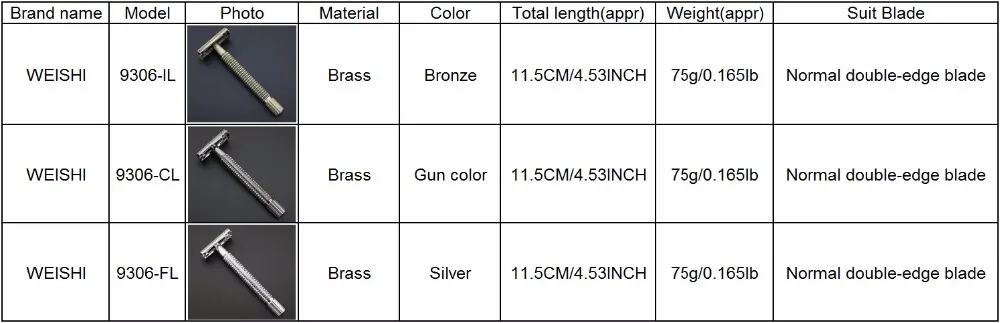 Weishi яркая серебристая Безопасная бритва с бабочкой с длинной ручкой 9306-FL CL IL серебристый пистолет цвет бронза отличное качество 80 шт./лот Новинка