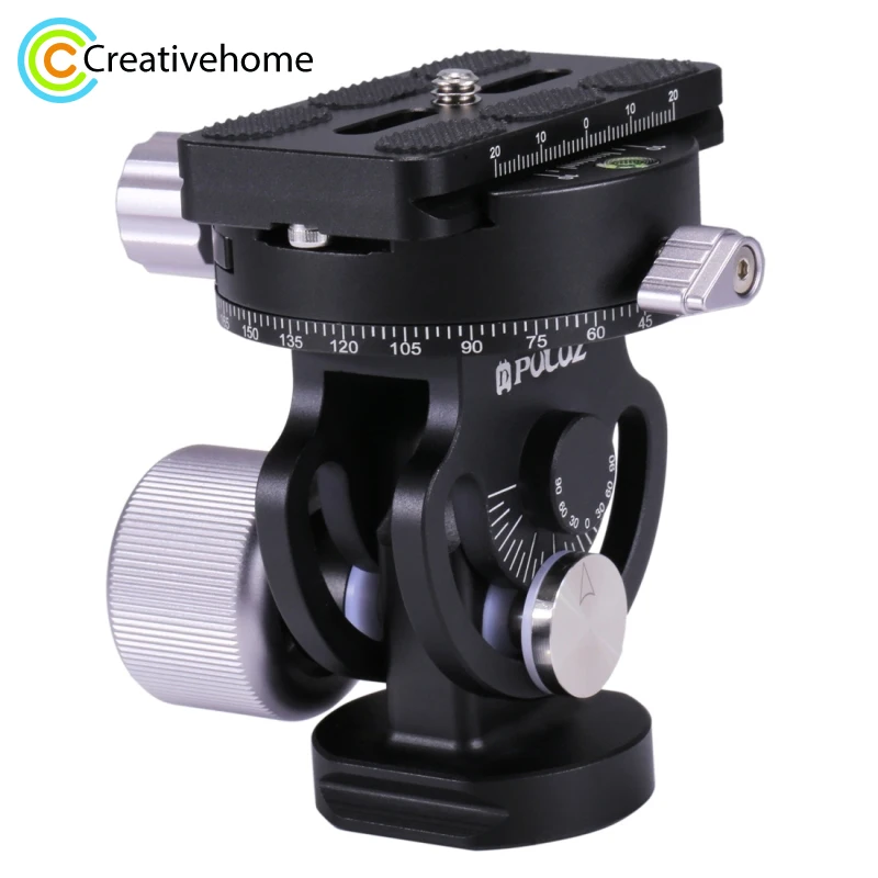 Puluz Dslr Panoramic Head 1/4'' & 3/8'' Screw 2way Pan/tilt Tripod