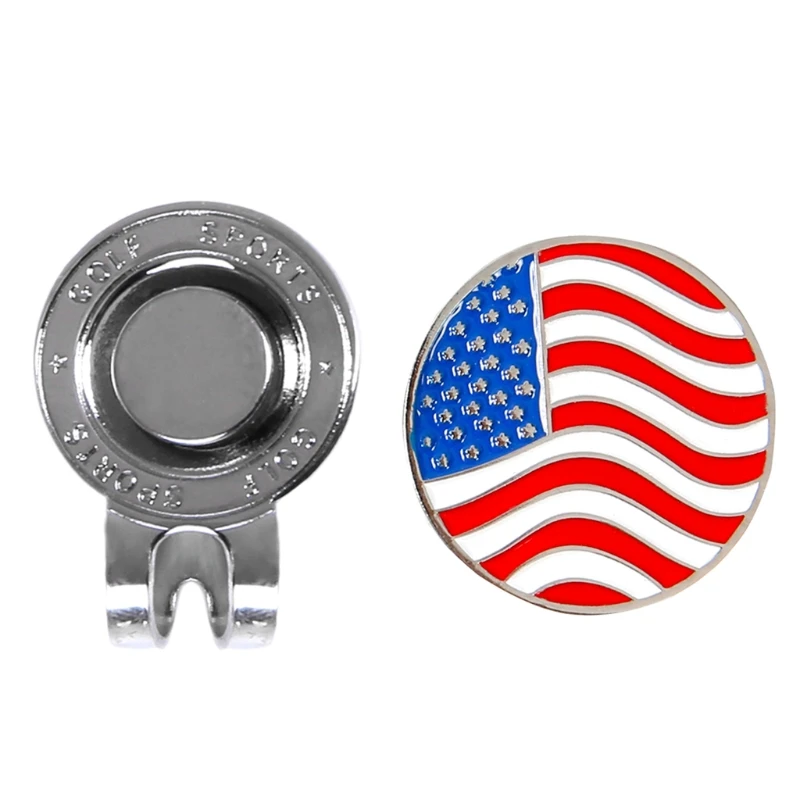 Golf Cap Clips Personalized American Flag Golf Ball Marker w/ Hat Cap Clip Accessories
