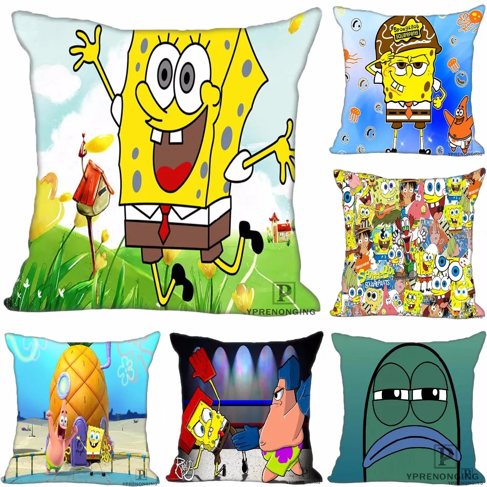 Custom Nice pillowcase Spongebob Schwammkopf Square Zippered Pillow