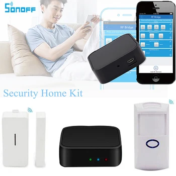 

Sonoff RF Bridge 433MHZ Wifi Wireless Signal Converter PIR 2 Sensor/ DW1 Door & Window Alarm Sensor for Smart Home Security Kits