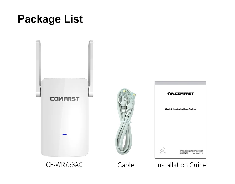 Comfast 1200 Мбит/с Wi-Fi адаптер маршрутизатор повторитель Dual Band 2,4 и 5,8 ГГц беспроводной Wi Fi диапазон сигнала Усилители домашние