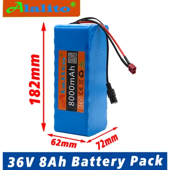

ALalito 36V battery 500W 18650 lithium battery pack 8AH With bms Electric bike battery with PVC case for electric bicycle