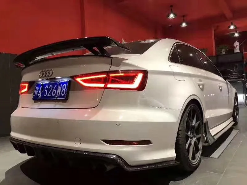 سبويلر خلفي من ألياف الكربون نمط سيارة أودي A3 سيدان جناح خلفي للسيارة تشطيب أسود 2014 2015 2016 2017 2018 لـ A3 Spoilers Wings Aliexpress