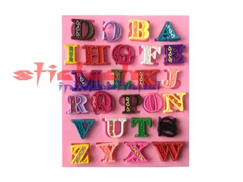 

by dhl or ems 100 pieces 26 Letter Shapes Fondant Mold Silicone Cake Decorating DIY Kitchen Pastry Cookie Mold Tools