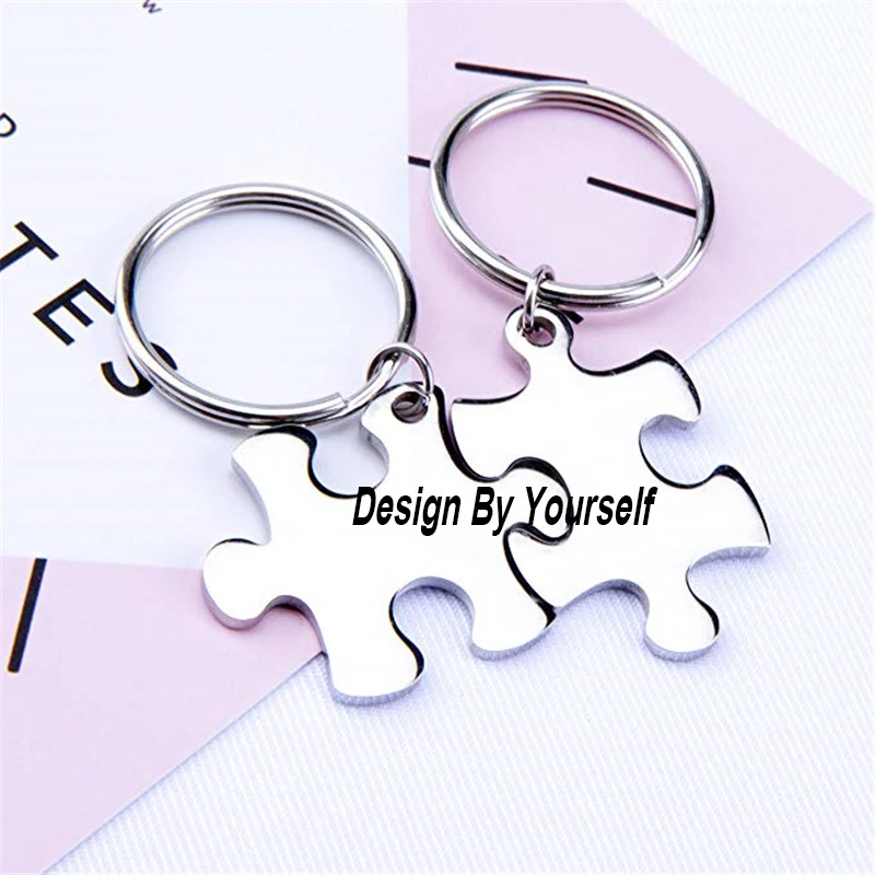 

2 Pcs Any Design Custom Keychain Customer Name Key Chain Engraved for Love Couples Keychains Car Key Ring Bag Charm Jewelry