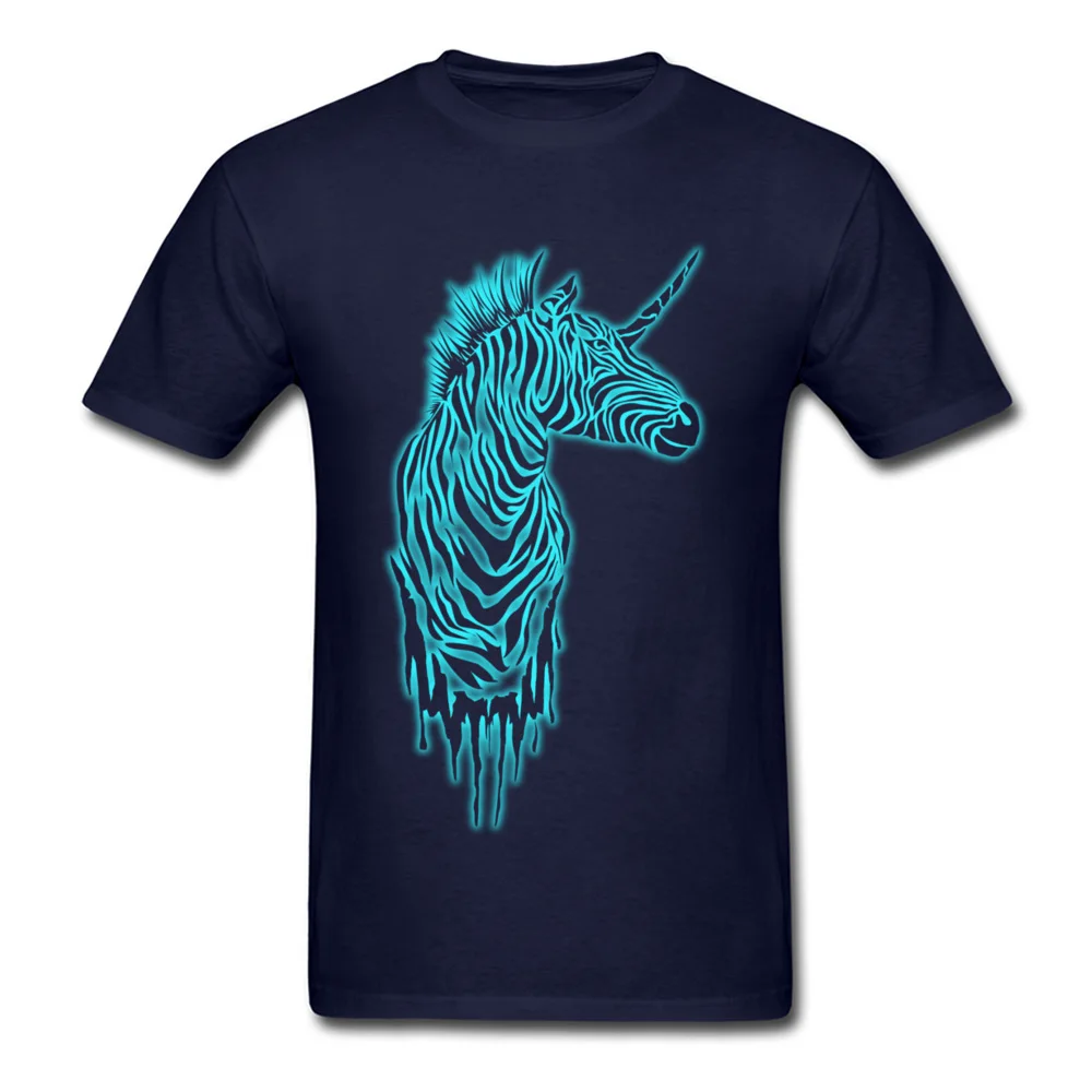 glowing zebras 100% Cotton T Shirt for Male Short Sleeve Design Tops T Shirt 2018 Newest Autumn O-Neck Clothing Shirt Design glowing zebras navy