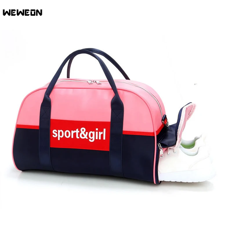 

Female Sports Gym Bag Dry Wet Separation Fitness Bag With Shoe Stroage Pocket Training Swimming Shoulder Bag Portable Travel bag
