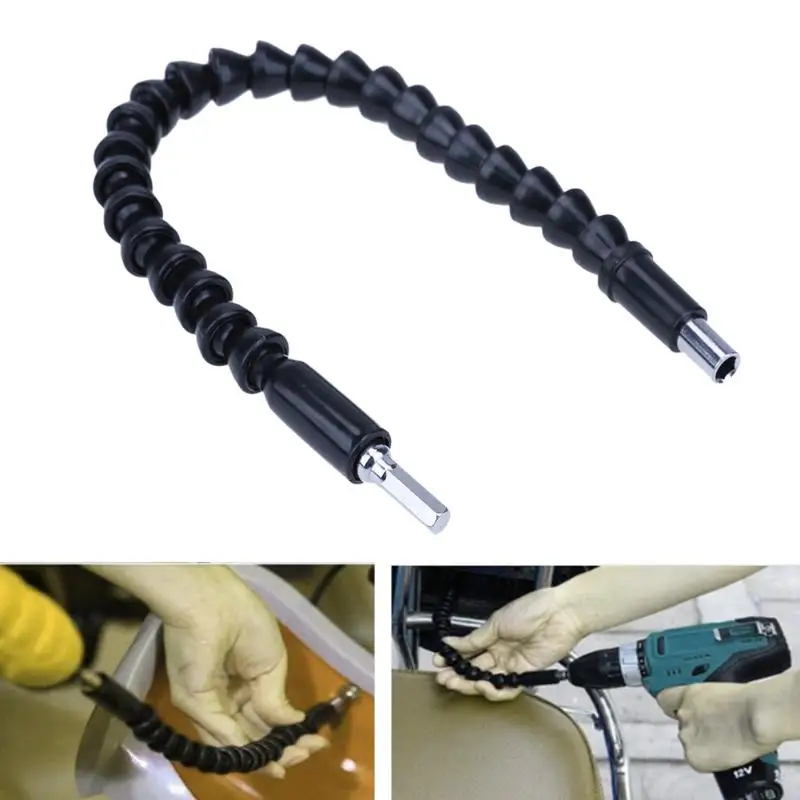 

295mm / 400mm 1/4" Hex Shank Electronics Drill Black Flexible Shaft Bits Extention Screwdriver Drill Bit Holder Connect Link